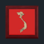 Vietnam Map Gift Box<br><div class="desc">The ceramic lid of this trinket box features a map of Vietnam over a flag-color background. An ideal place to store Vietnamese keepsakes.</div>