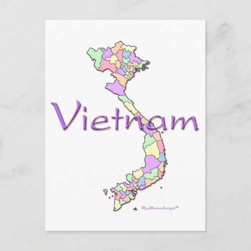 Vietnam Map Postcard