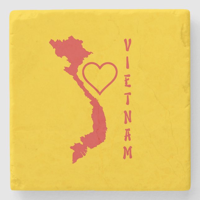 Vietnam Map Stone Coaster (Front)