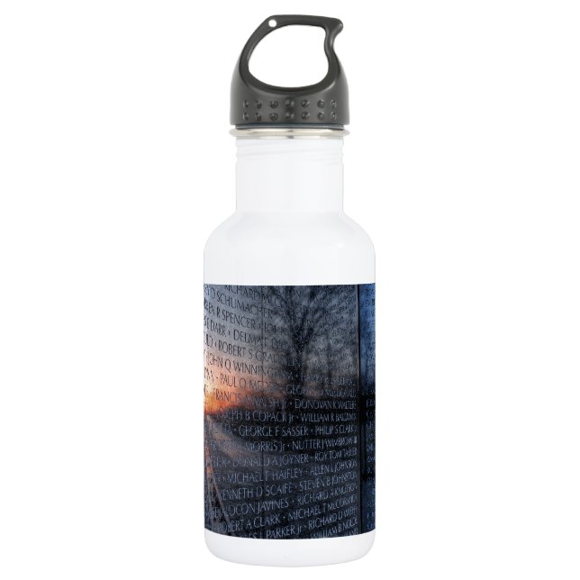 Vietnam Memorial Dawn Stainless Steel Water Bottle (Front)