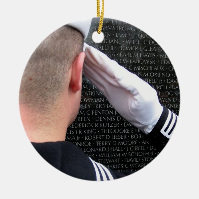 Vietnam Memorial Wall Ceramic Ornament (Front)