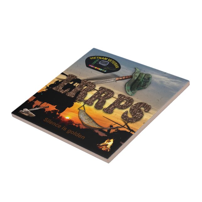 Vietnam Nam Vets LRRPS macv sog lrrp Ceramic Tile (Side)