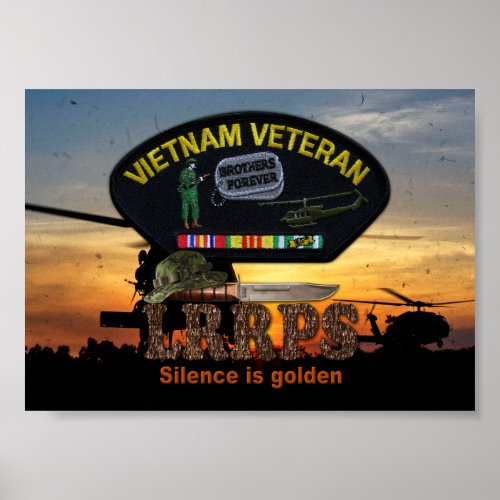 Vietnam Nam War LRRPS Veterans Vets Patch Poster