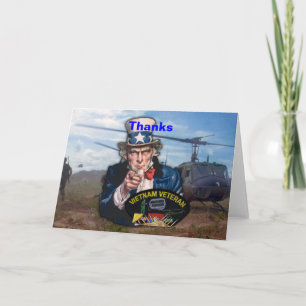 Vietnam nam war veterans vets patch letterpress thank you card