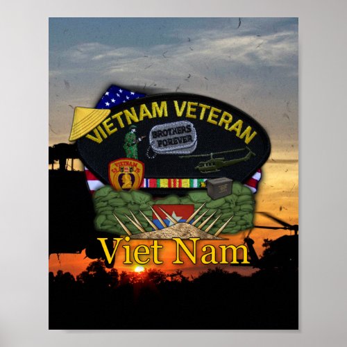 Vietnam Nam War Veterans Vets Patch Print