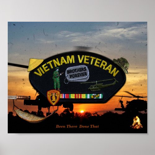 Vietnam Nam War Vets Veterans Patch Poster