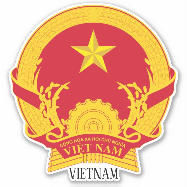 Vietnam National Emblem Patriotic Sticker (Front)