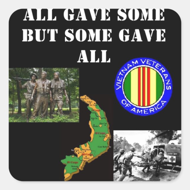Vietnam Remembrance Square Sticker (Front)