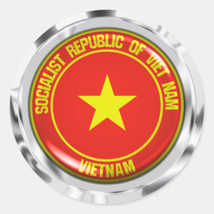 Vietnam Round Emblem Classic Round Sticker