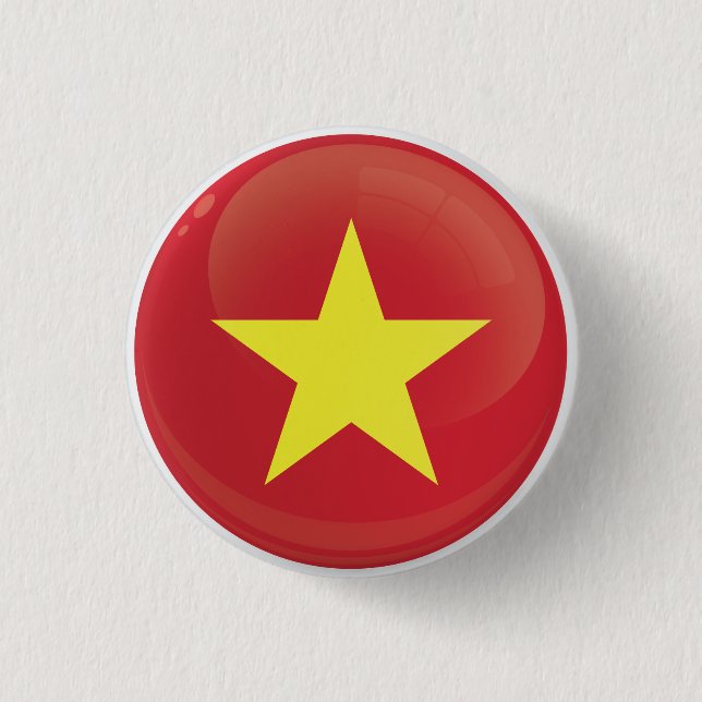 Vietnam Round Icon Flag  Button (Front)