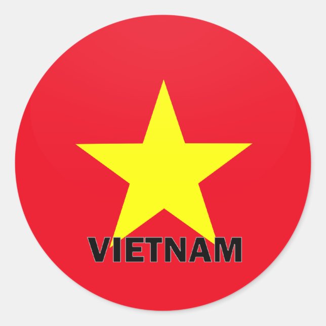Vietnam Roundel quality Flag Classic Round Sticker (Front)