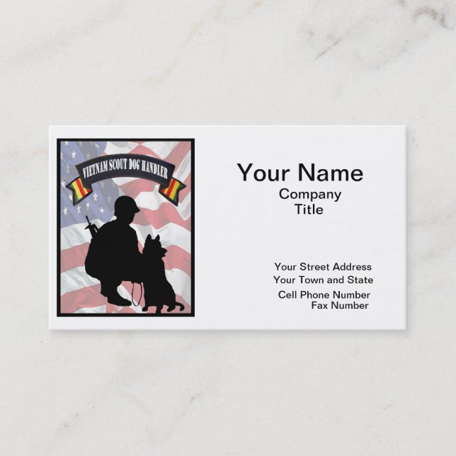 Vietnam Scout Dog Handler Business Cards (Front)