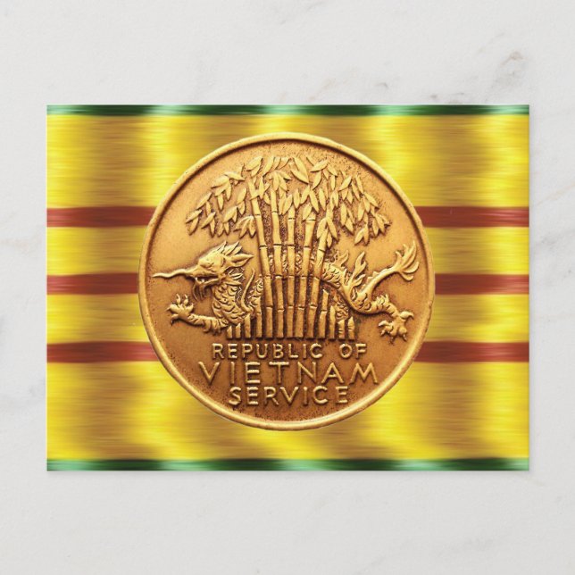 Vietnam service medal post card (Front)