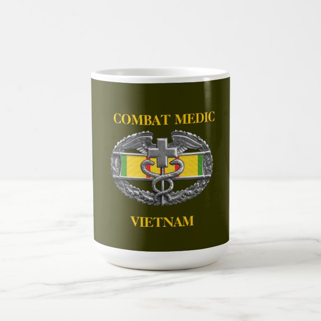 Vietnam Service Ribbon Background CMB Mug (Center)