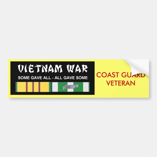 VIETNAM SERVICE RIBBONS - COAST GUARD VET BUMPER STICKER (Front)