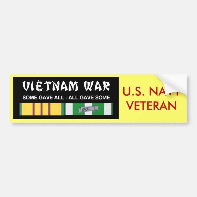 VIETNAM SERVICE RIBBONS - NAVY VET BUMPER STICKER (Front)