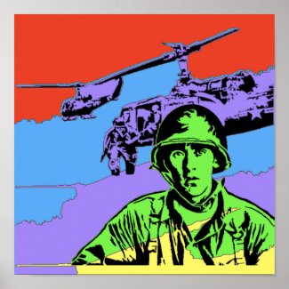 Vietnam Soldier Pop Art Poster Print (Matte)