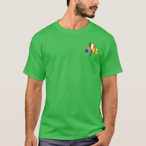 Vietnam South USA Ireland Shamrock Flag T_Shirt