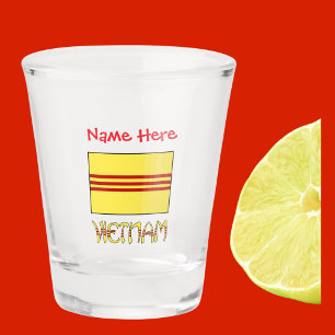 Vietnam South Vietnamese Flag Red Personalized  Shot Glass