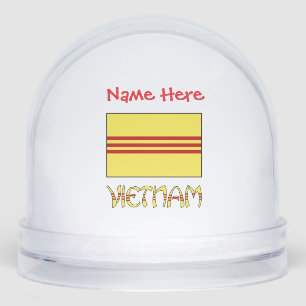 Vietnam South Vietnamese Flag Red Personalized Snow Globe