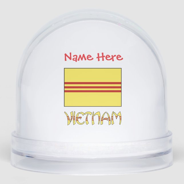 Vietnam South Vietnamese Flag Red Personalized  Snow Globe (Front)