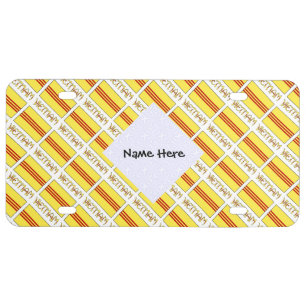 Vietnam South Vietnamese Flag Tiled Black Personal License Plate