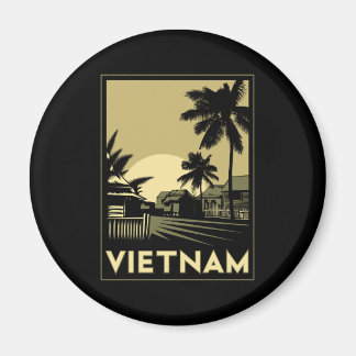vietnam southeast asia art deco retro travel magnet