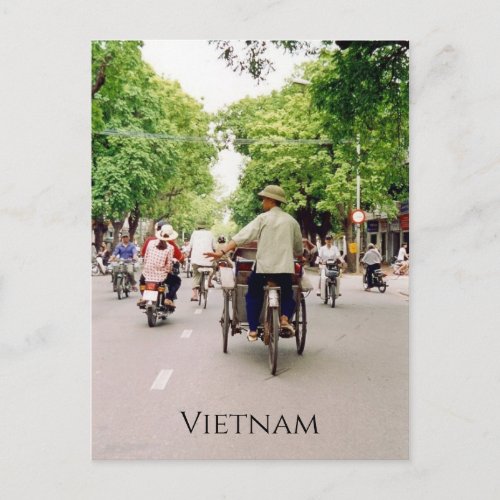 vietnam street bicycles postcard