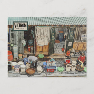 Vietnam Street Life, Customizable Date Postcard