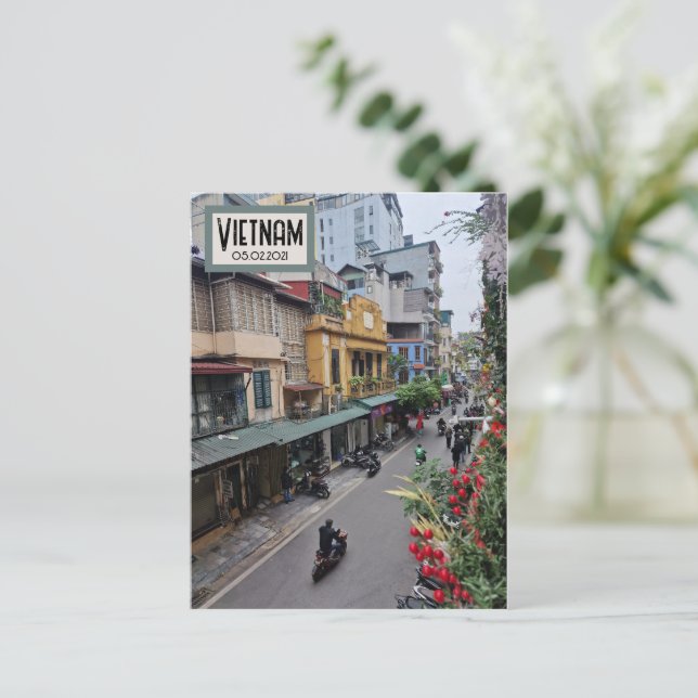 Vietnam Street Life, Customizable Date Postcard (Standing Front)