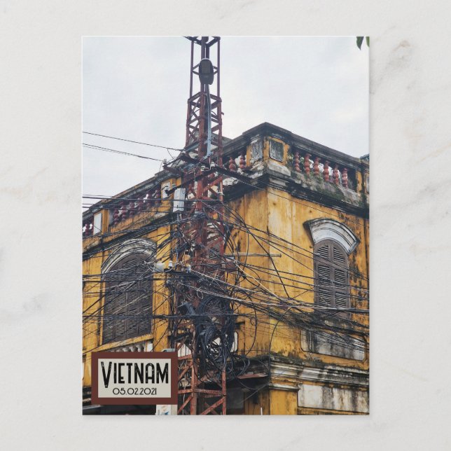 Vietnam Street Spagheti Customizable Date Postcard (Front)