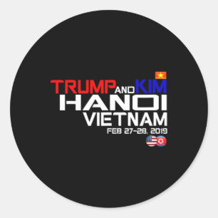Vietnam Suummit Kim And Trump T Shirt Classic Round Sticker