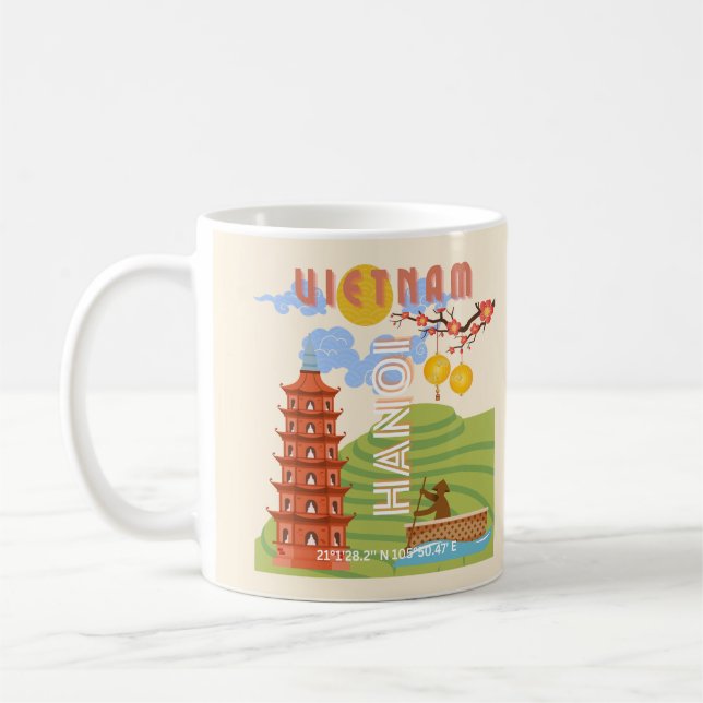 Vietnam Travel Art Coffee Mug (Left)