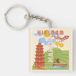 Vietnam Travel Art Keychain
