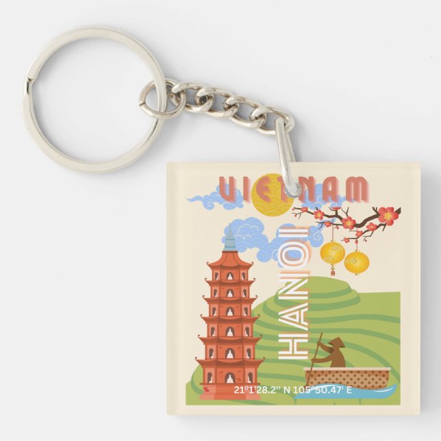 Vietnam Travel Art Keychain (Front)