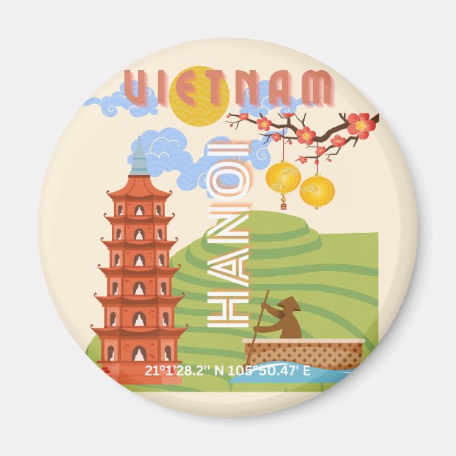 Vietnam Travel Art Magnet (Front)