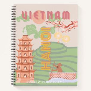 Vietnam Travel Art, Vintage Notebook