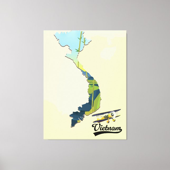 Vietnam Travel map Canvas Print (Front)