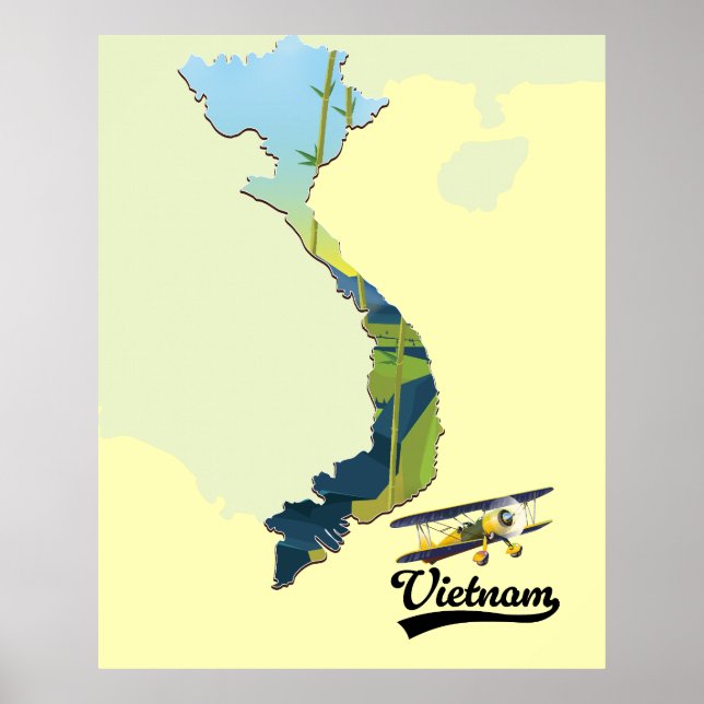 Vietnam Travel map Poster (Front)