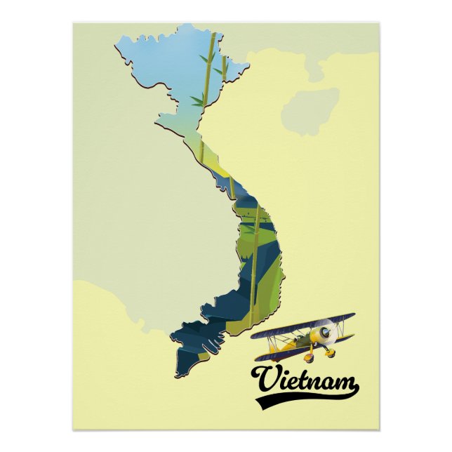 Vietnam Travel map Poster (Front)