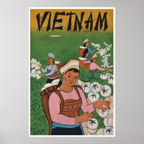 Vietnam Travel Poster Vietnamese Art Food Print