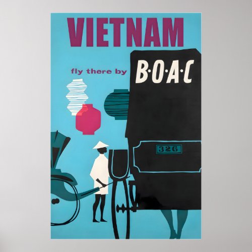 Vietnam Travel Poster Vietnamese Art Gift Asian