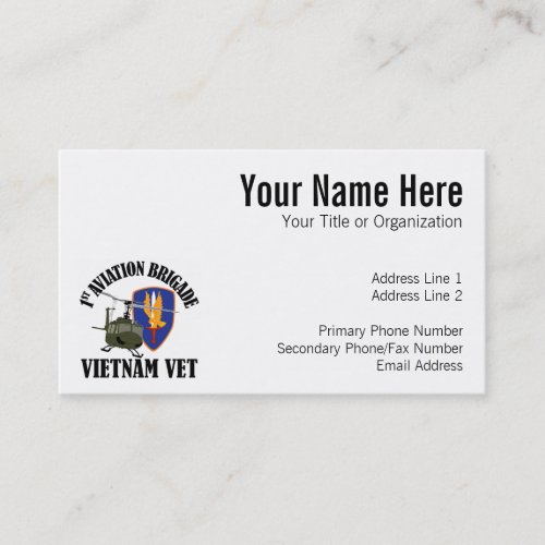 Vietnam Vet - 1st AVN BDE UH-1 Business Card Template