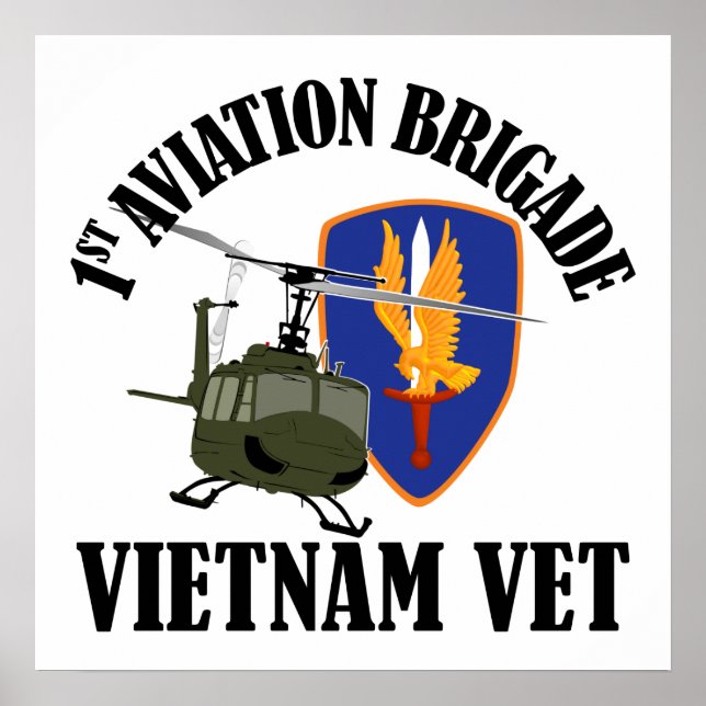 Vietnam Vet - 1st AVN BDE UH-1 Poster (Front)
