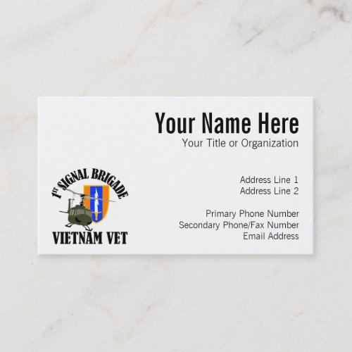 Vietnam Vet - 1st Sig Bde Business Card Template
