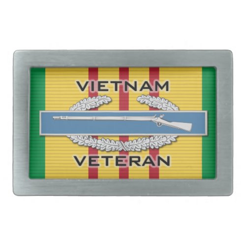 Vietnam Vet CIB Rectangular Belt Buckle