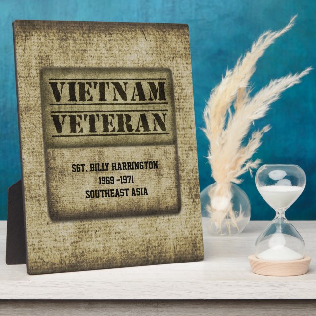 Vietnam Vet Gratitude Commemorative Personalized Plaque (Side)