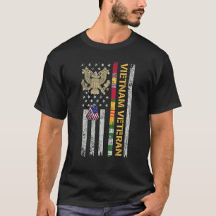 Vietnam Veteran American Flag Patriot Proud Vetera T-Shirt