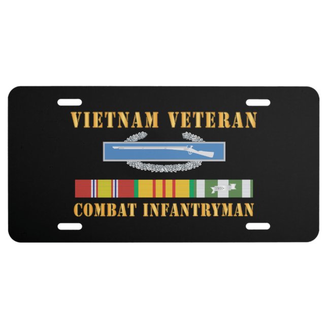 Vietnam Veteran - Cbt Infantryman w CIB VN SVC License Plate (Front)