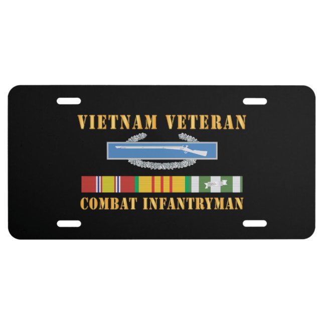 Vietnam Veteran - Cbt Infantryman w CIB VN SVC License Plate (Front)